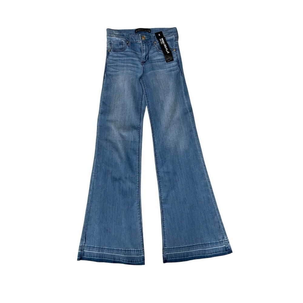 Express Jeans Womens Size 2 Wide Leg Flare Mid Rise 33" inseam NWT A11